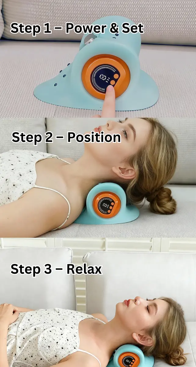 how to use Relaxnecker PostureLift Massager